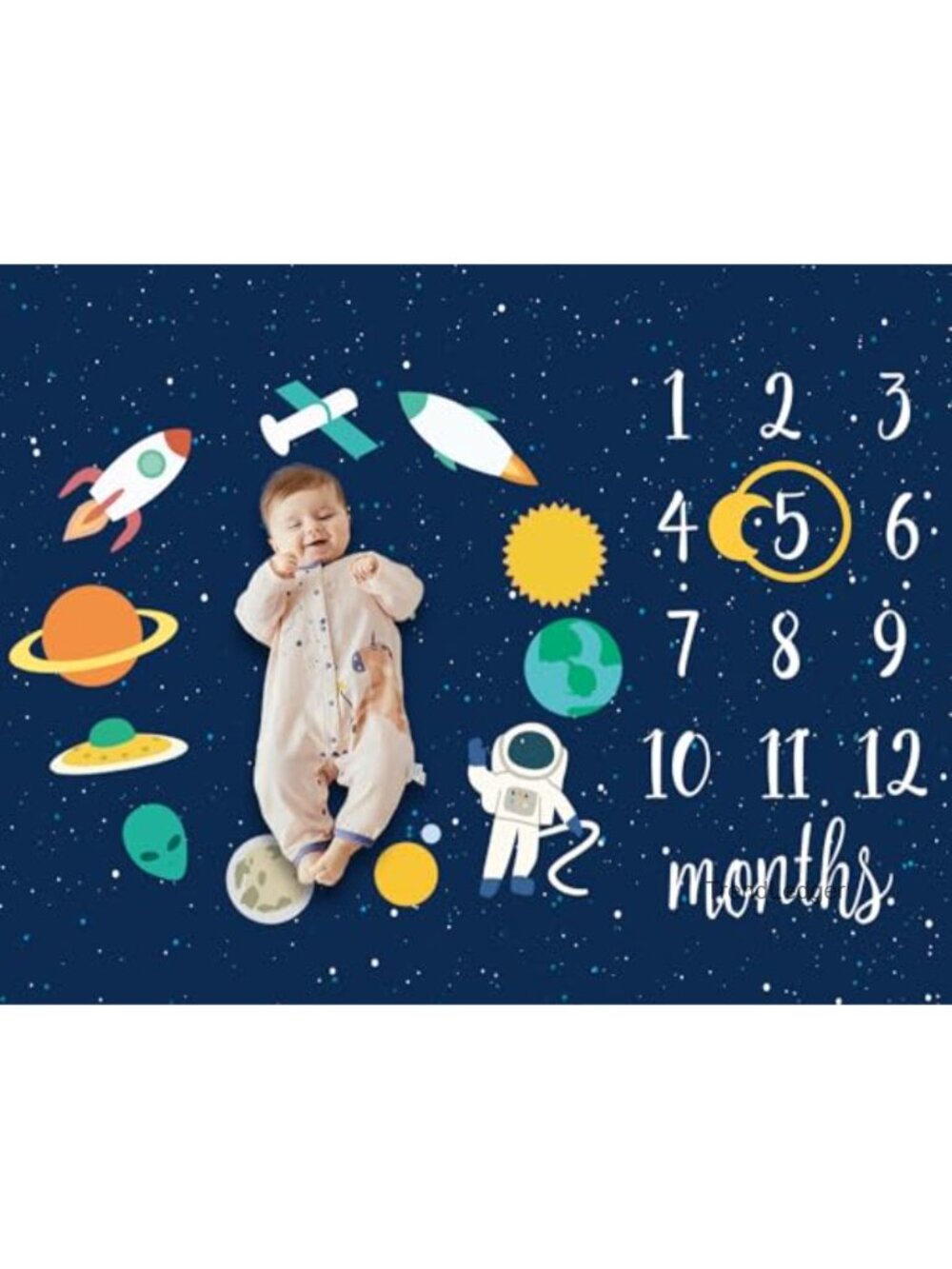 Baby Milestone Swaddle Blanket Flannel 40x50in Newborn Photo Prop